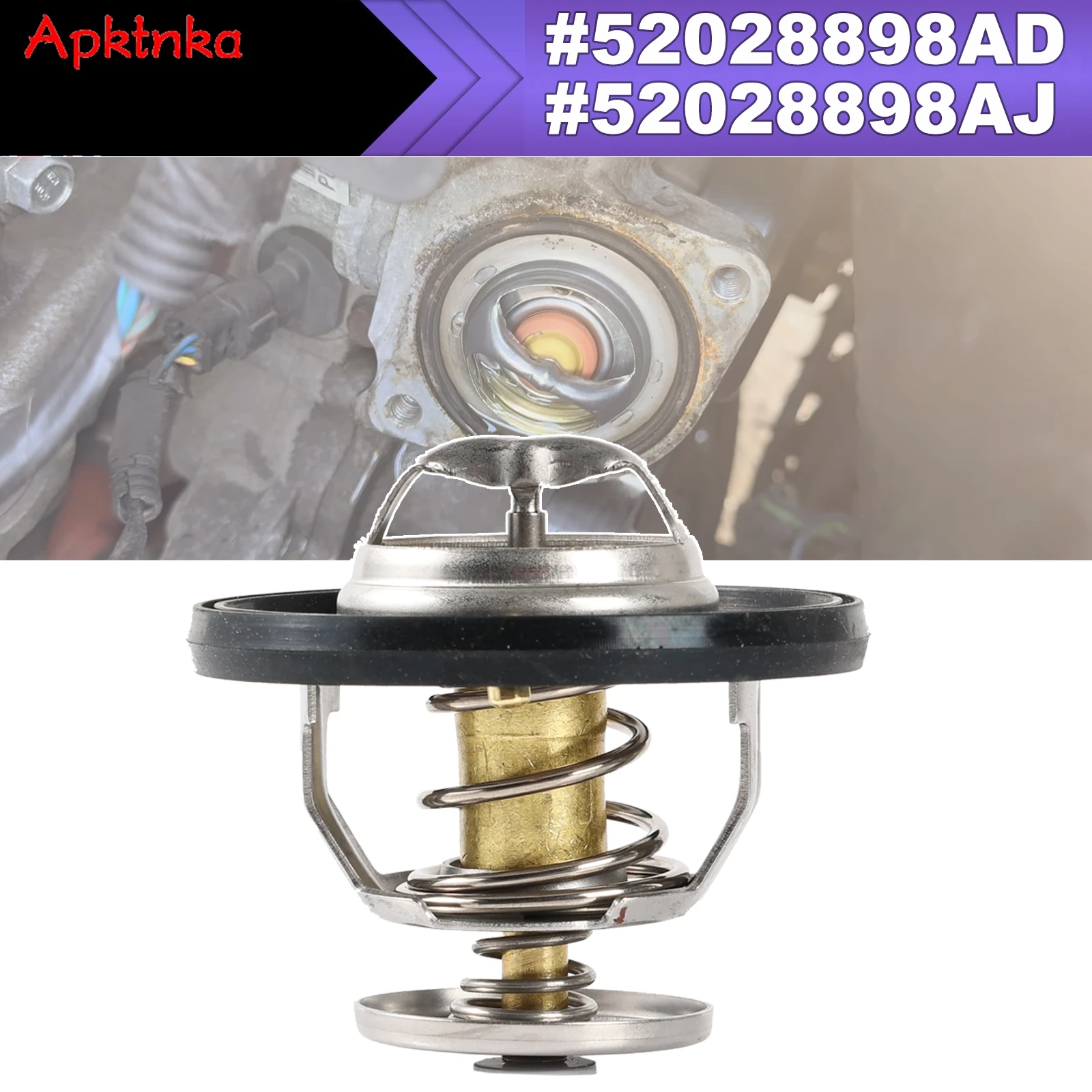 Engine Thermostat With Seal For Dodge Challenger Charger Durango 5.7/6.2/6.4L Jeep 5.7/6.4L Ram Chrysler 5.7L V8 Gas 52028898AJ
Engine Thermostat With Seal For Dodge Challenger Charger Durango 5.7/6.2/6.4L Jeep 5.7/6.4L Ram Chrysler 5.7L V8 Gas 52028898AJ