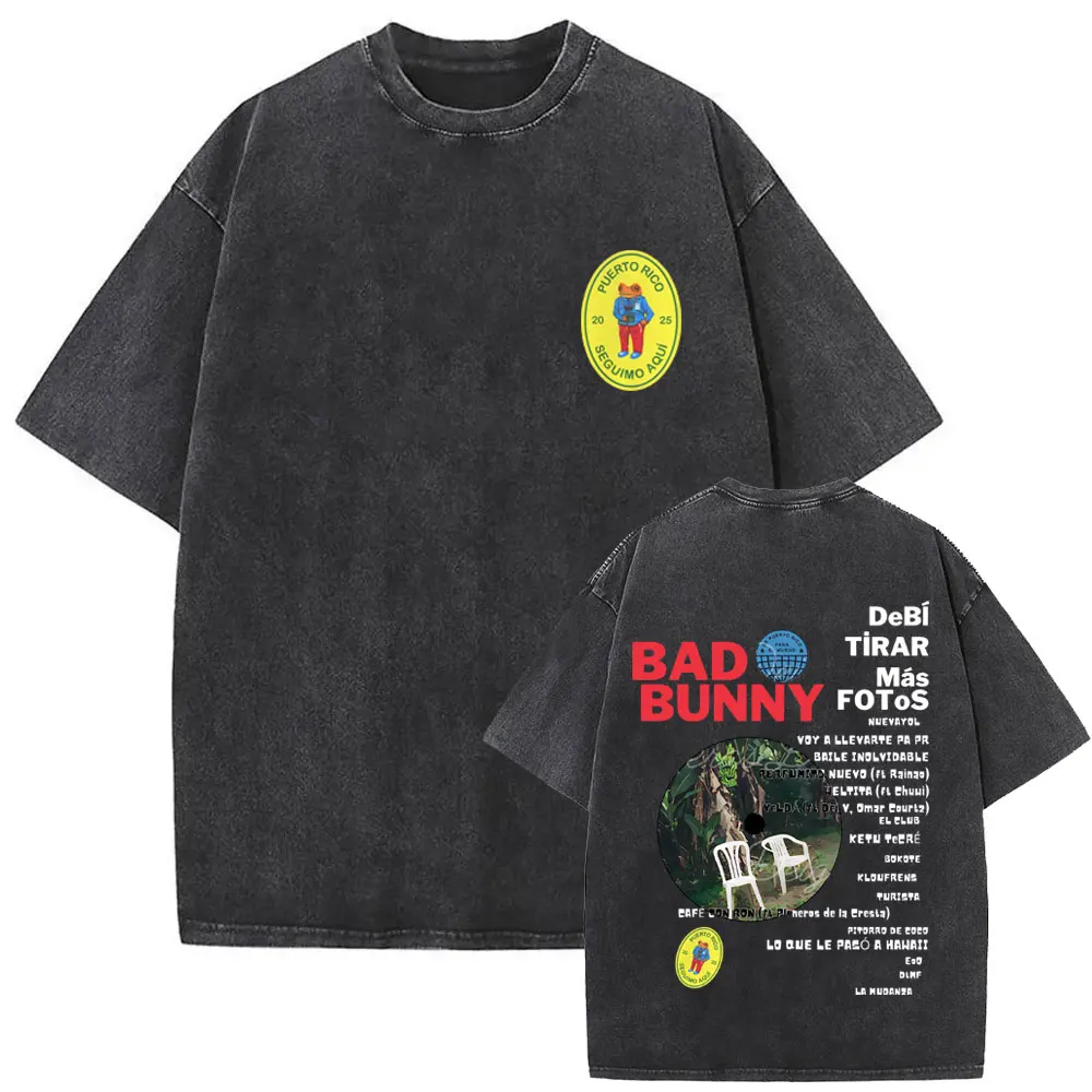 Hip Hop Rapper Bad Bunny Washed Vintage T-shirt DeBi TiRAR MaS FOToS DTMF Graphic T Shirts Men Fashion Retro Oversized Tshirt
Hip Hop Rapper Bad Bunny Washed Vintage T-shirt DeBi TiRAR MaS FOToS DTMF Graphic T Shirts Men Fashion Retro Oversized Tshirt