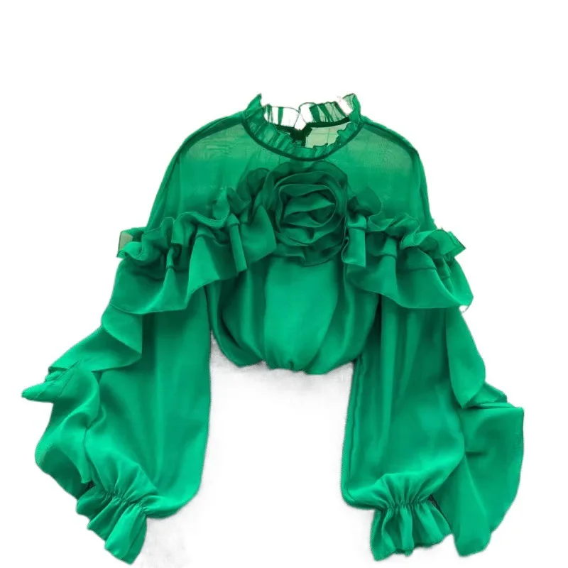 Design Sense Irregular Ruffle Edge Mesh Shirt Temperament Women' Spring and Autumn Pullover Pleated Niche Slim Fit Chic Top Tide
Design Sense Irregular Ruffle Edge Mesh Shirt Temperament Women' Spring and Autumn Pullover Pleated Niche Slim Fit Chic Top Tide