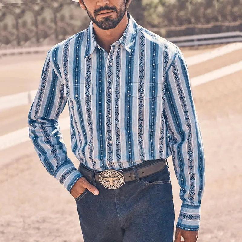 Мужские рубашки с длинным рукавом, винтажные полосатые рубашки с принтом, весна-осень, мужские однобортные топы с отложным воротником, повседневные свободные рубашки 
Мужские рубашки с длинным рукавом, винтажные полосатые рубашки с принтом, весна-осень, мужские однобортные топы с отложным воротником, повседневные свободные рубашки