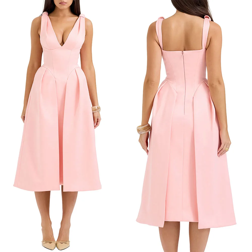 Customized V-neck Knee Length Pink Sleeveless Wedding Guest Dresses 2026 Luxury Abendkleider Elegant Für Hochzeit Gast فساتين
Customized V-neck Knee Length Pink Sleeveless Wedding Guest Dresses 2026 Luxury Abendkleider Elegant Für Hochzeit Gast فساتين