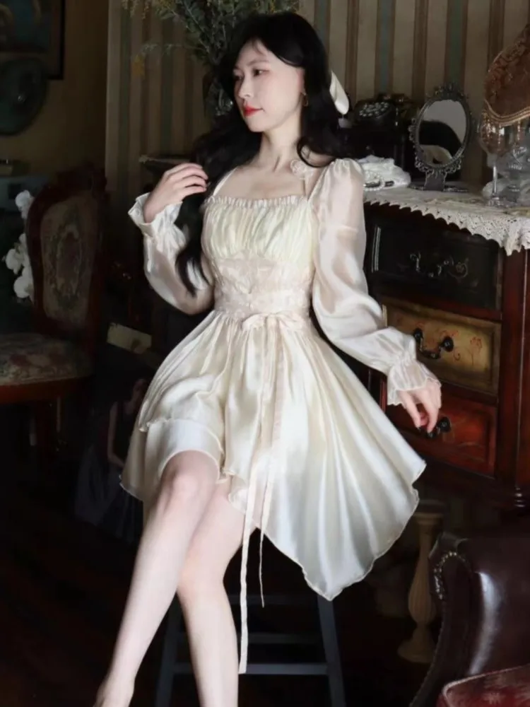 Autumn Sweet Ruffles Fairy Mini Dresses for Women Korean High Wasit Lace-up Short Dress Spring Birthday Party Vestidos Mujer New
Autumn Sweet Ruffles Fairy Mini Dresses for Women Korean High Wasit Lace-up Short Dress Spring Birthday Party Vestidos Mujer New