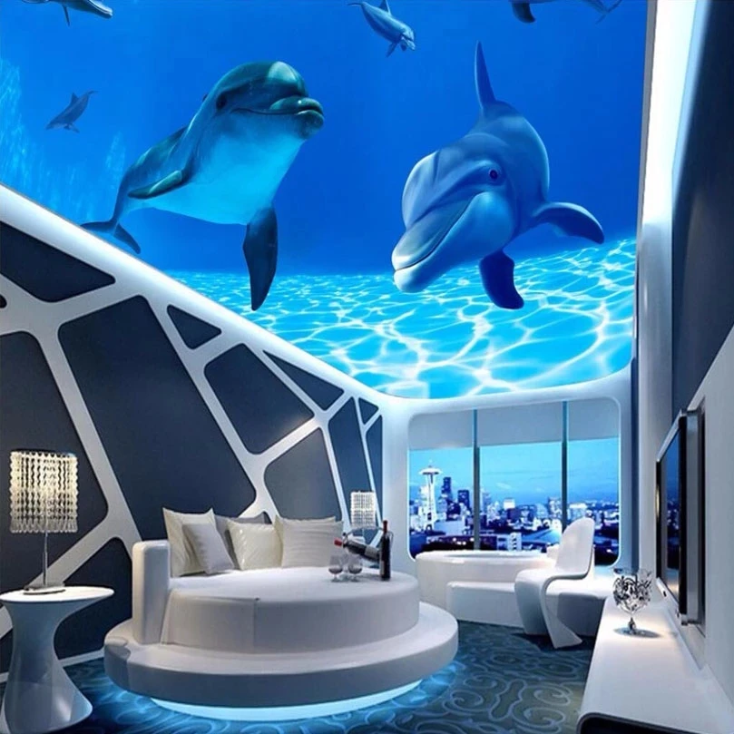 Customized Photo Ceiling Undersea Dolphin Mural Wallpaper Bedroom 8d Living room sofa TV background wall restaurant wall fabric
Customized Photo Ceiling Undersea Dolphin Mural Wallpaper Bedroom 8d Living room sofa TV background wall restaurant wall fabric