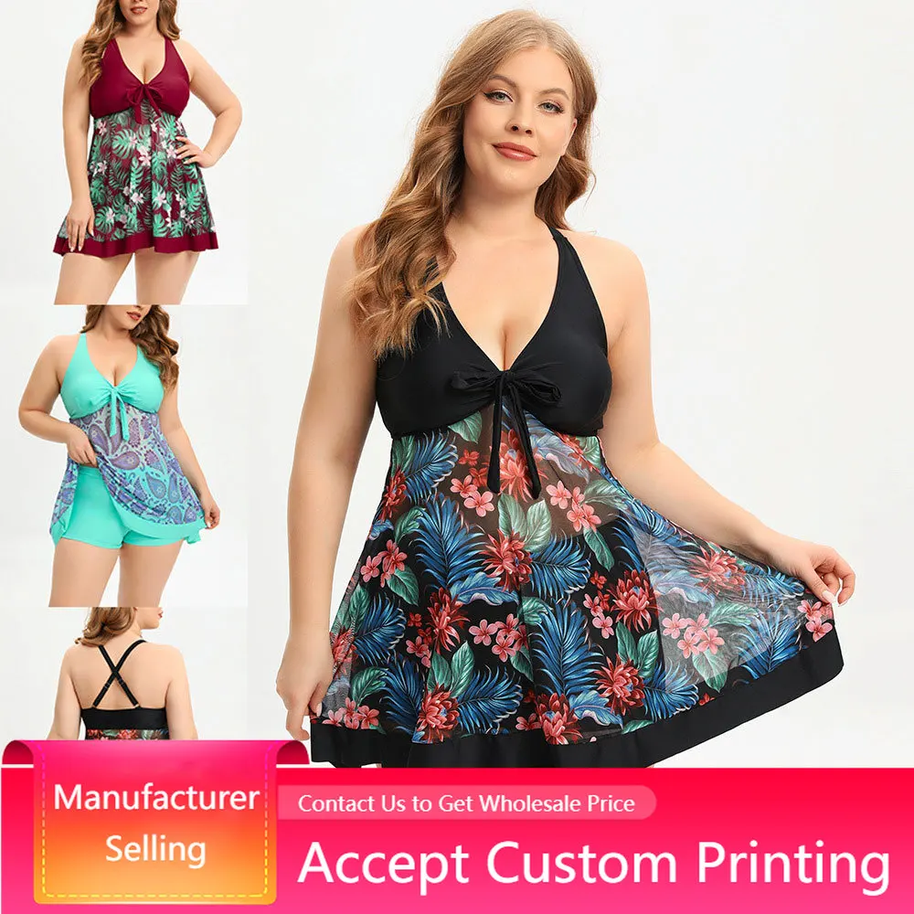 Women Swimwear V-neck Rope Large Size Swimsuit Printed Skirt Sexy Two Piece Bodysuit Cover Up Sport Wear Bikini Beach Wear
Women Swimwear V-neck Rope Large Size Swimsuit Printed Skirt Sexy Two Piece Bodysuit Cover Up Sport Wear Bikini Beach Wear