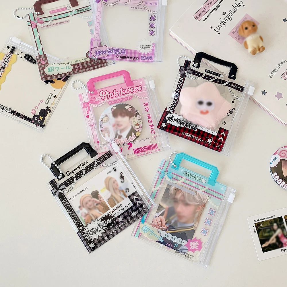 Korean version portable transparent star chasing 3-inch card holder, student 70mm cartoon badge storage bag card bag
Korean version portable transparent star chasing 3-inch card holder, student 70mm cartoon badge storage bag card bag
