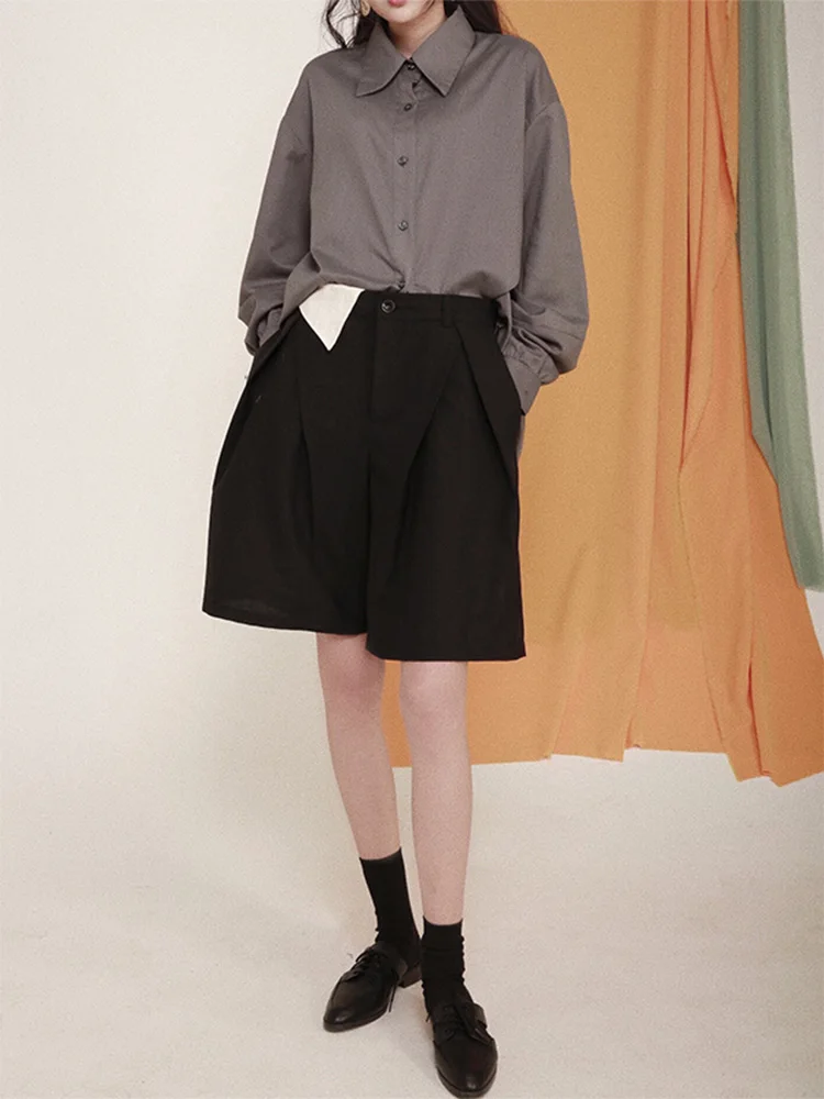High Waist Wide Leg Pants Slimming Drapey Black Suit Shorts Women's Loose Fitting Comfortable Casual Trousers Original Design
High Waist Wide Leg Pants Slimming Drapey Black Suit Shorts Women's Loose Fitting Comfortable Casual Trousers Original Design