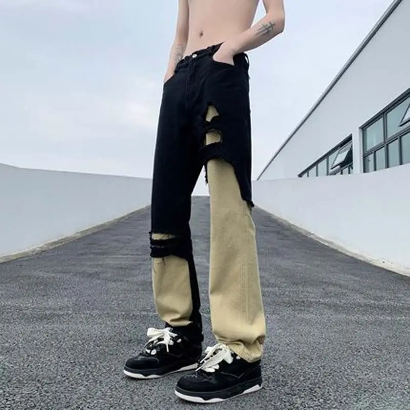 Straight with Holes Male Cowboy Pants Broken Ripped Trousers Men's Jeans Torn Cheap Clothes Y2k 2000s Washed Goth Y 2k Vintage
Straight with Holes Male Cowboy Pants Broken Ripped Trousers Men's Jeans Torn Cheap Clothes Y2k 2000s Washed Goth Y 2k Vintage