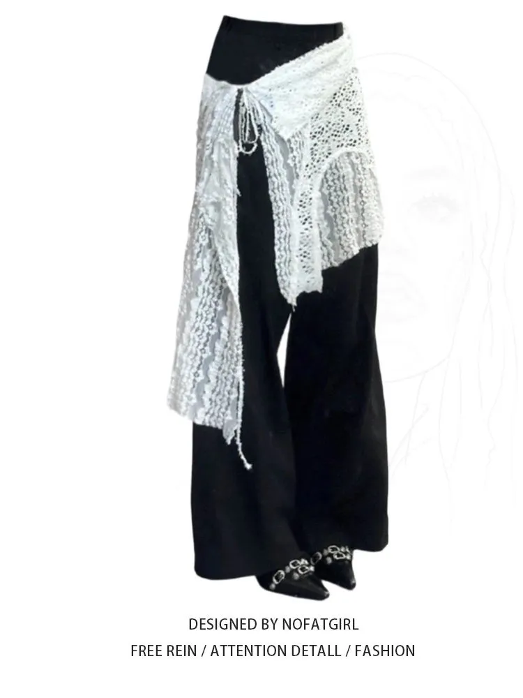 plus Size White Lace Belted Hollow out Trim Skirt Korean Sle Asymmetric High Waist Midi A-Line Skirt for Women
plus Size White Lace Belted Hollow out Trim Skirt Korean Sle Asymmetric High Waist Midi A-Line Skirt for Women