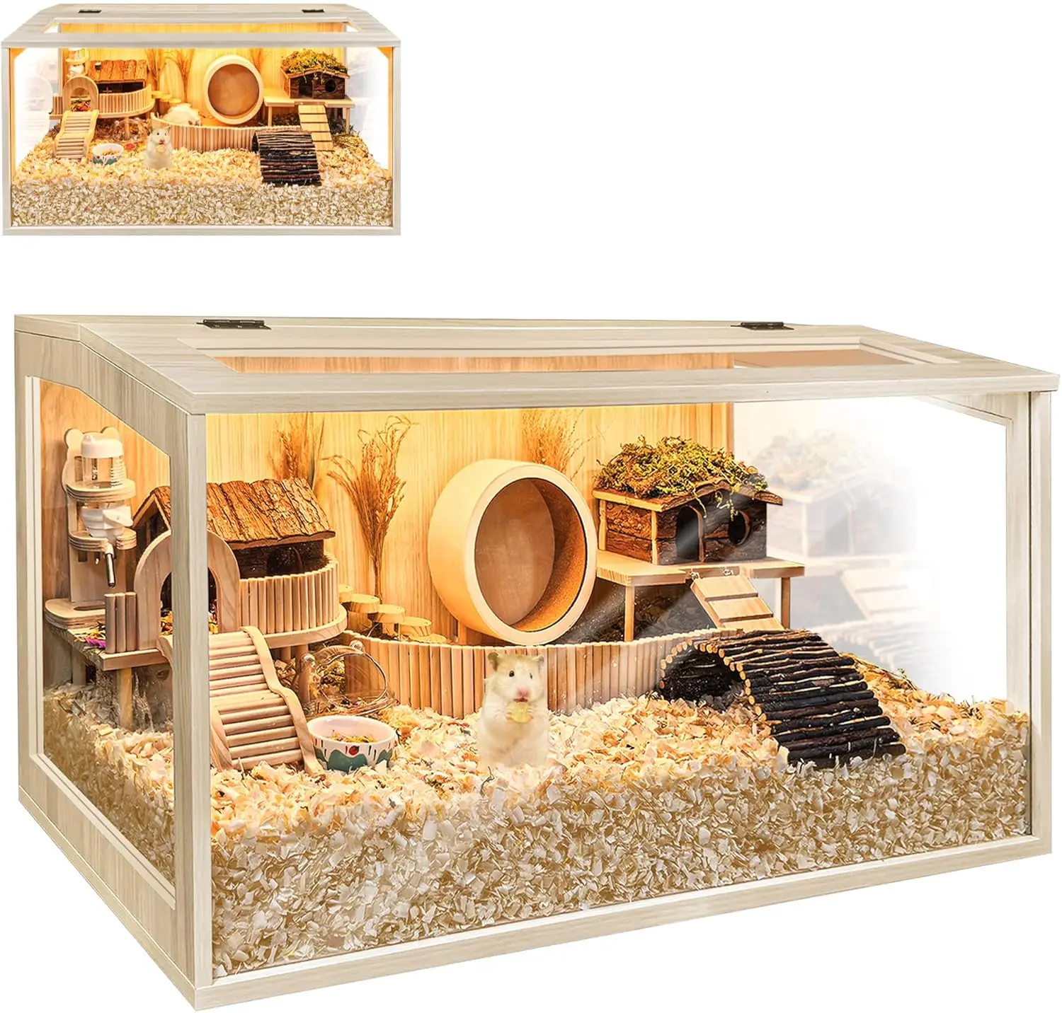 Hamster Cage Chewproof Wooden 24 Inch Guinea Pig Cages Mice and Rat Habitat Openable Top with Acrylic Sheets Solid Built
Hamster Cage Chewproof Wooden 24 Inch Guinea Pig Cages Mice and Rat Habitat Openable Top with Acrylic Sheets Solid Built