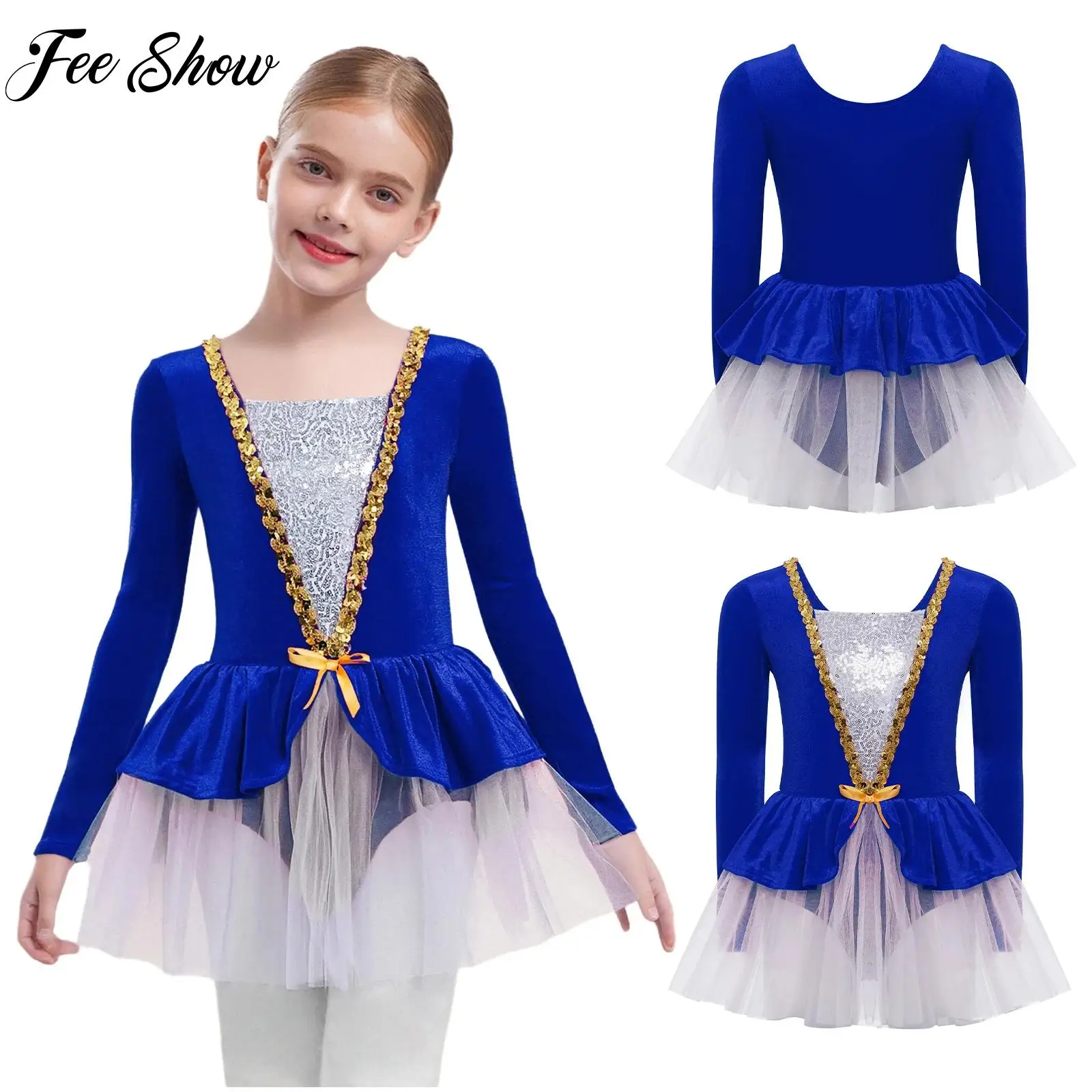 Girls Ballet Dress Gymnastics Figure Skating Dance Costume Dancewear Long Sleeves Sequins Velvet Tutu Dress with Built-in Briefs
Girls Ballet Dress Gymnastics Figure Skating Dance Costume Dancewear Long Sleeves Sequins Velvet Tutu Dress with Built-in Briefs