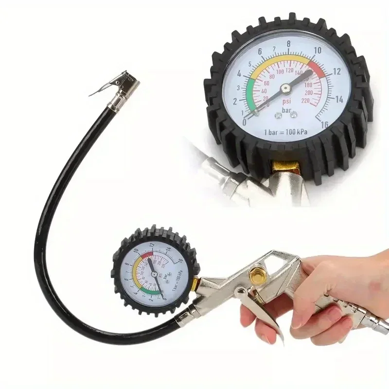 Car Tire Pressure Gauge, 0-16Bar/0-220Psi Pressure Gun,Can Be Used To Inflate/Deflate/Measure Air Pressure,Home Pneumatic Tools
Car Tire Pressure Gauge, 0-16Bar/0-220Psi Pressure Gun,Can Be Used To Inflate/Deflate/Measure Air Pressure,Home Pneumatic Tools