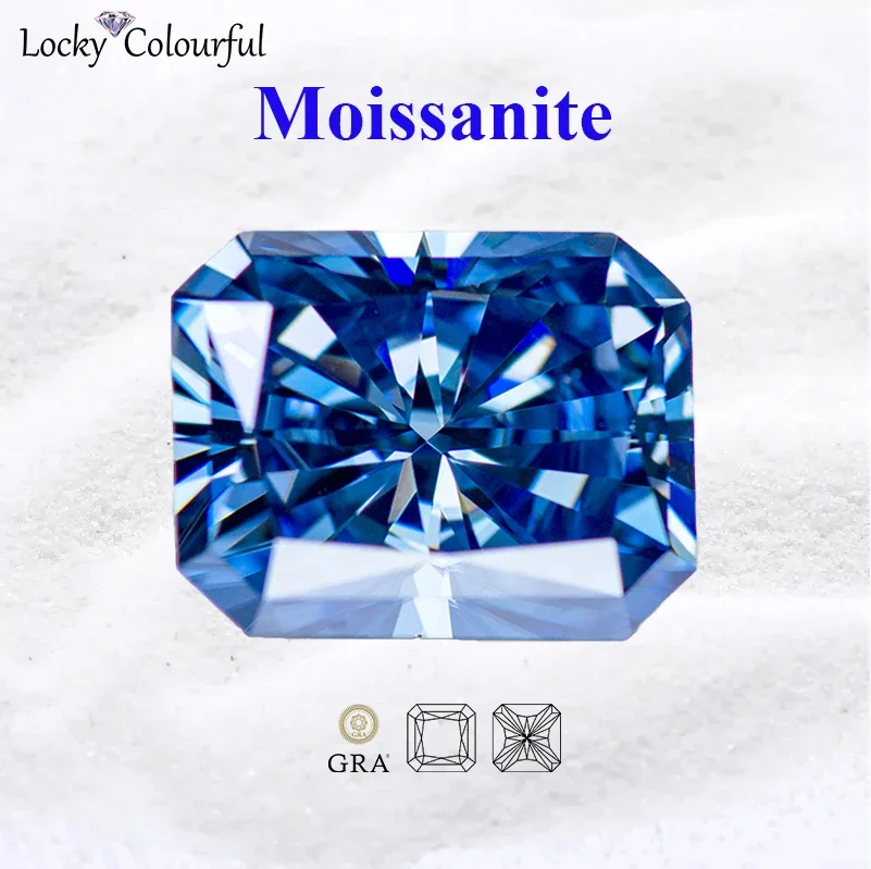 Moissanite Primary Royal Blue Color Radiant Shape VVS1 Charms Beads for DIY Jewelry Making Pendant Material with GRA Certificate
Moissanite Primary Royal Blue Color Radiant Shape VVS1 Charms Beads for DIY Jewelry Making Pendant Material with GRA Certificate