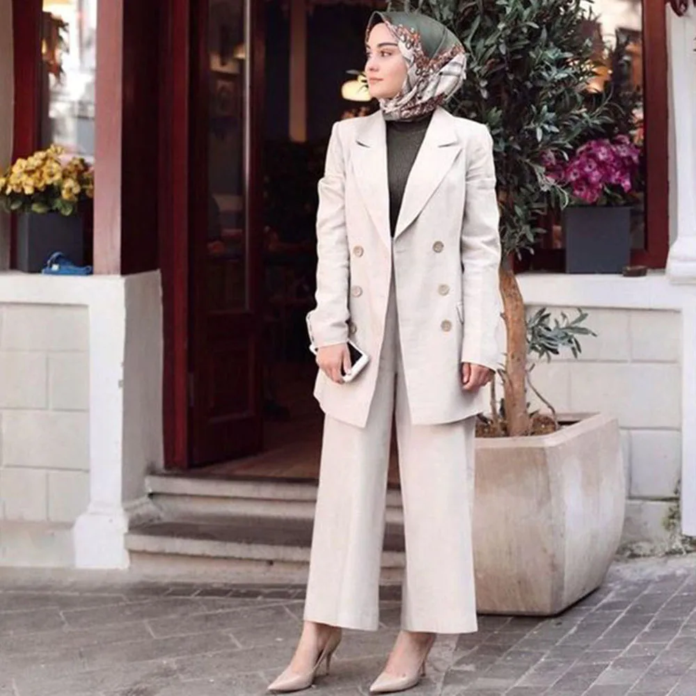 Classy Beige Suits for Women Double Breasted 2 Pieces Jacket Pants Female Clothing Banquet Office Smart Lady's Blazers Sets
Classy Beige Suits for Women Double Breasted 2 Pieces Jacket Pants Female Clothing Banquet Office Smart Lady's Blazers Sets