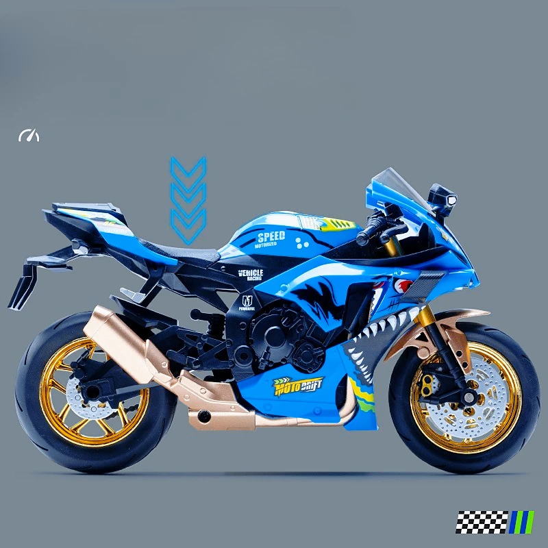 1: 10 Yamaha simulation alloy motorcycle model sound and light sliding toy car ornament collection gift
1: 10 Yamaha simulation alloy motorcycle model sound and light sliding toy car ornament collection gift