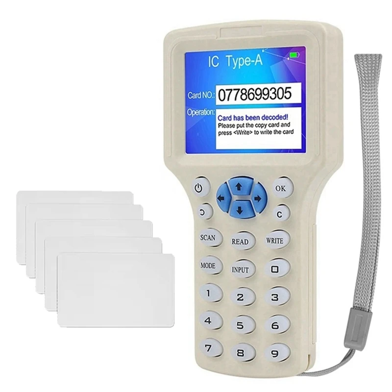 RFID NFC Smart Card Reader +5XUID Card RFID Duplicator 125K 13.56Mhz IC/ID Key Writer RFID Programmer Key Replicator
RFID NFC Smart Card Reader +5XUID Card RFID Duplicator 125K 13.56Mhz IC/ID Key Writer RFID Programmer Key Replicator