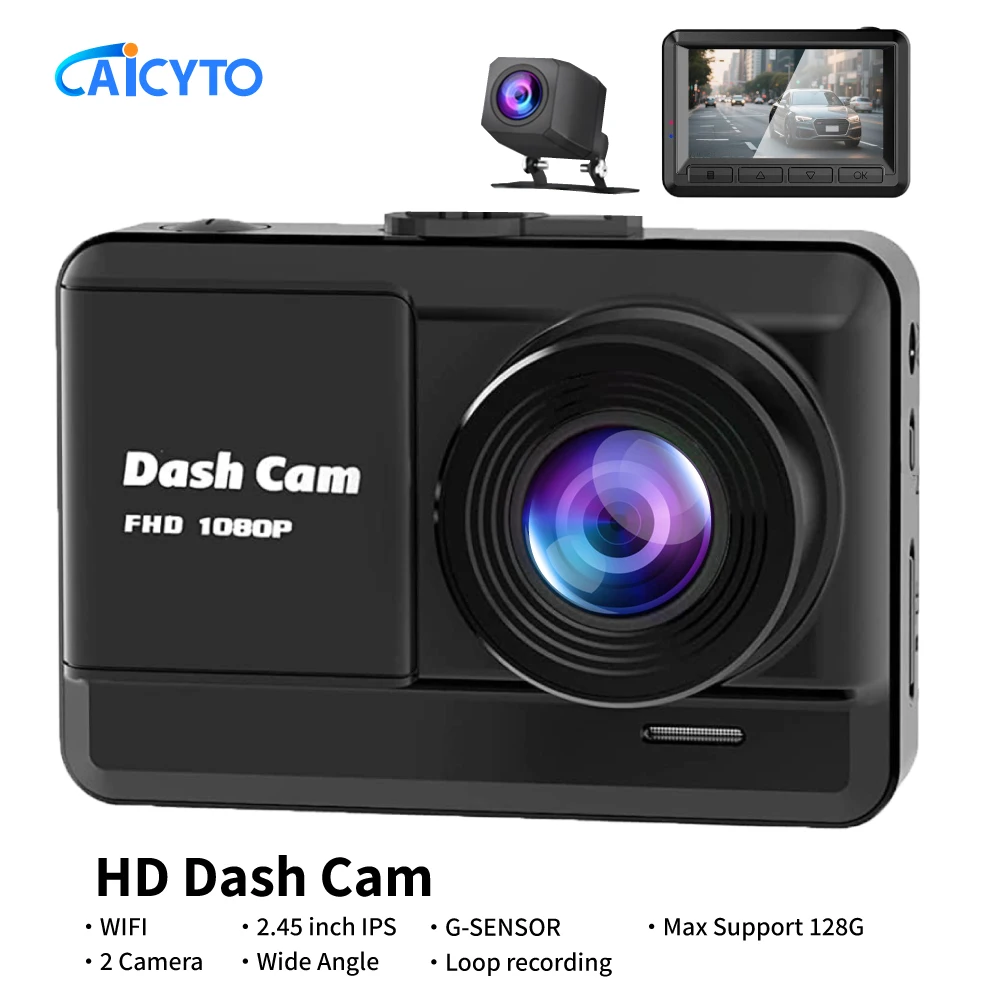 2.45inch IPS Dual lens Dashcam Car Camera front rear Night Vision Recording Loop Dash Recorder Vehicle Accessories
2.45inch IPS Dual lens Dashcam Car Camera front rear Night Vision Recording Loop Dash Recorder Vehicle Accessories