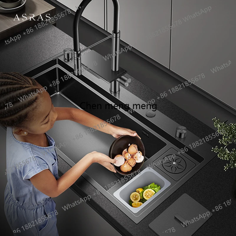 Новая большая кухонная мойка с нано-водопадным смесителем, 4-мм панелью и ручной отделкой, с функцией ополаскивания посуды
Новая большая кухонная мойка с нано-водопадным смесителем, 4-мм панелью и ручной отделкой, с функцией ополаскивания посуды
