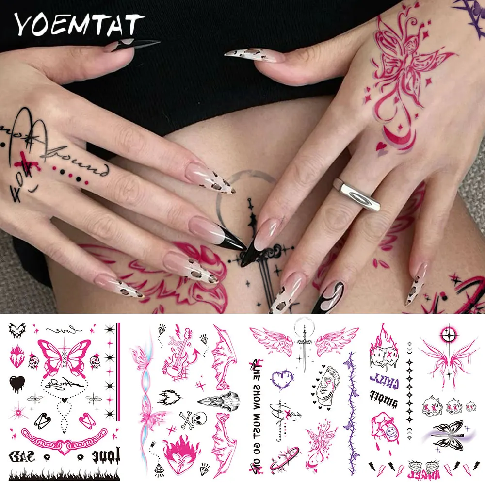 HOT 2026 Y2K Gothic Pink Waterproof Temporary Tattoo Sticker Gothic Skull Bat Butterfly Flame Body Art Arm Fake Tattoos Sleeve Women Men
HOT 2026 Y2K Gothic Pink Waterproof Temporary Tattoo Sticker Gothic Skull Bat Butterfly Flame Body Art Arm Fake Tattoos Sleeve Women Men