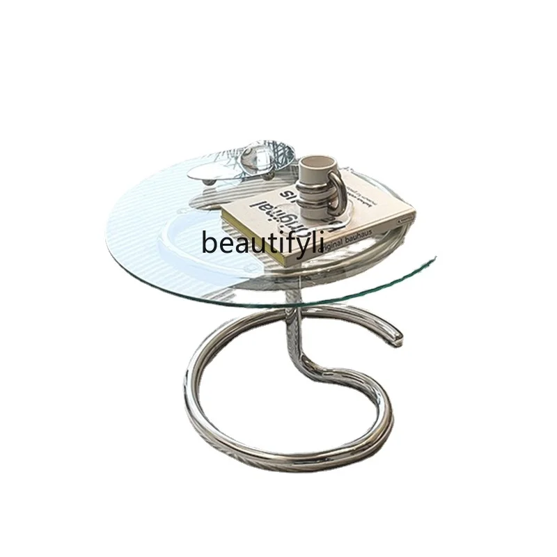 Simple Coffee Table Living Room Home Personalized Creative round Table Small Apartment Side Table Balcony Stainless Steel Glass
Simple Coffee Table Living Room Home Personalized Creative round Table Small Apartment Side Table Balcony Stainless Steel Glass