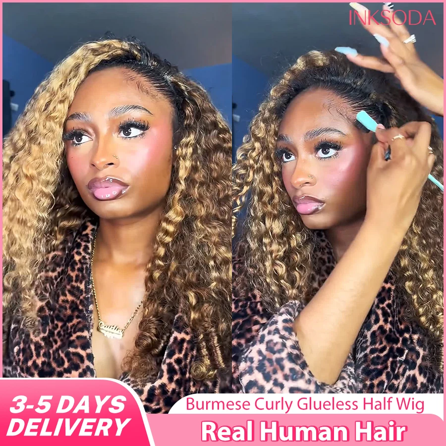 12A 38 Inch P4/27 Honey Blonde Burmese Curly Half Wig 220% Density Human Hair Drawstring Seamless Clip Beginner Friendly Curly Wigs For Women Ready to Wear Natural Style Seamless Flip Over Drawstring Headband Wigs Wear-and-Go With Drawstring Quick Install
12A 38 Inch P4/27 Honey Blonde Burmese Curly Half Wig 220% Density Human Hair Drawstring Seamless Clip Beginner Friendly Curly Wigs For Women Ready to Wear Natural Style Seamless Flip Over Drawstring Headband Wigs Wear-and-Go With Drawstring Quick Install