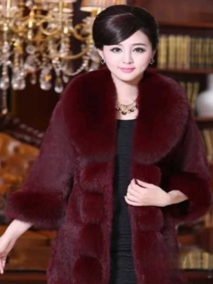 Women's Mid-Length Thickened Faux Fur Coat Autumn Winter Outerwear Slim Fit with Collar Health Ring Knee Protection
Women's Mid-Length Thickened Faux Fur Coat Autumn Winter Outerwear Slim Fit with Collar Health Ring Knee Protection