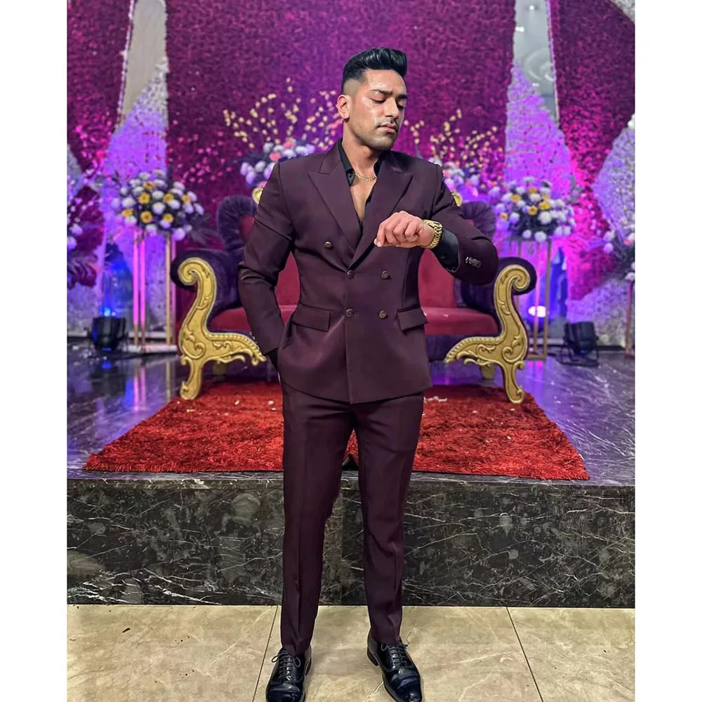2023 New Style Men Fuchsia Peak Lapel Suits Business Casual Formal Costume Homme Double Breasted Slim Fit 2 Pcs Set Jacket Pants
2023 New Style Men Fuchsia Peak Lapel Suits Business Casual Formal Costume Homme Double Breasted Slim Fit 2 Pcs Set Jacket Pants