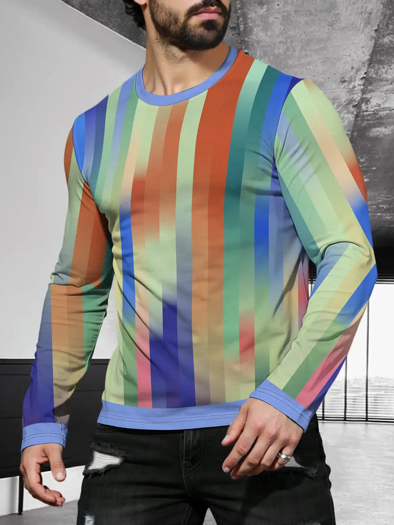 Модные футболки одинакового цвета для мужчин, красивая повседневная футболка с 3D принтом, весна и лето, удобная свободная посадка с длинным рукавом
Модные футболки одинакового цвета для мужчин, красивая повседневная футболка с 3D принтом, весна и лето, удобная свободная посадка с длинным рукавом