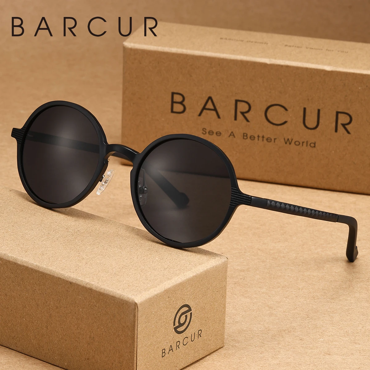 BARCUR Lightweight Round Polarized Sunglasses Men Brown UV400 for Work & Commute
BARCUR Lightweight Round Polarized Sunglasses Men Brown UV400 for Work & Commute