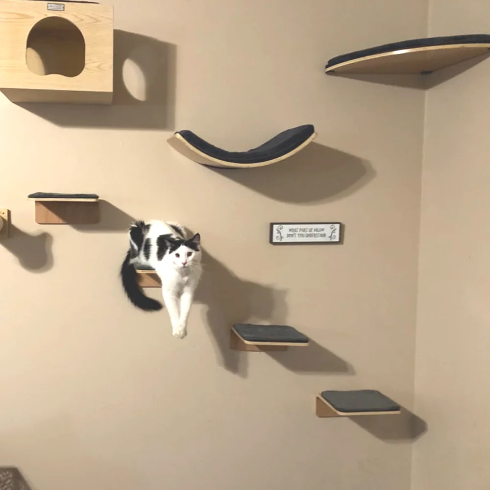 Cat Climbing Shelf Felt Wall Mounted Cat Climbing Step with Sisal Scratching Post Cats Tree Tower Jumping Platform Pet Furniture
Cat Climbing Shelf Felt Wall Mounted Cat Climbing Step with Sisal Scratching Post Cats Tree Tower Jumping Platform Pet Furniture
