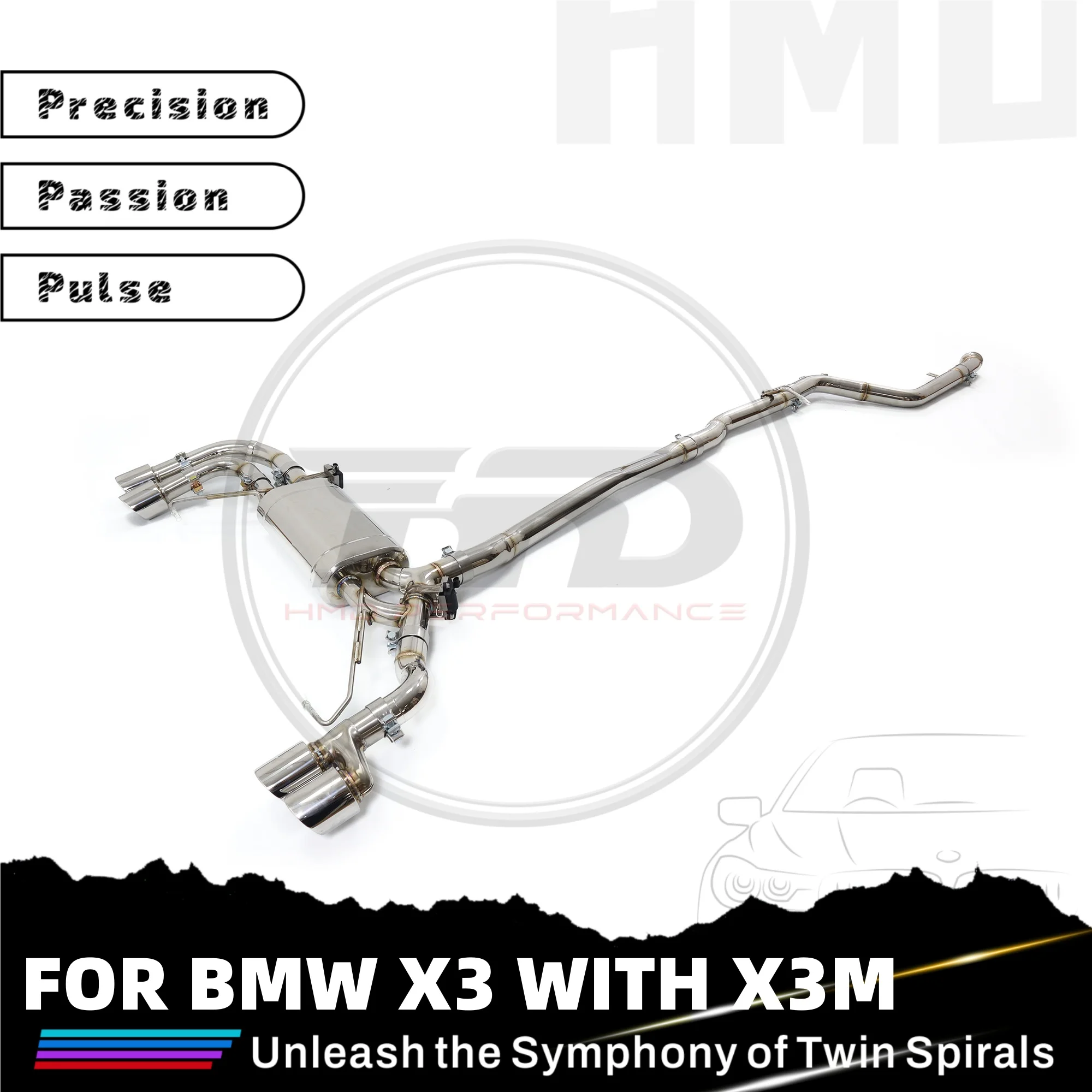 Выпускной клапан из нержавеющей стали HMD для BMW X3, модифицированные насадки Catback X3M, обновление производительности
Выпускной клапан из нержавеющей стали HMD для BMW X3, модифицированные насадки Catback X3M, обновление производительности