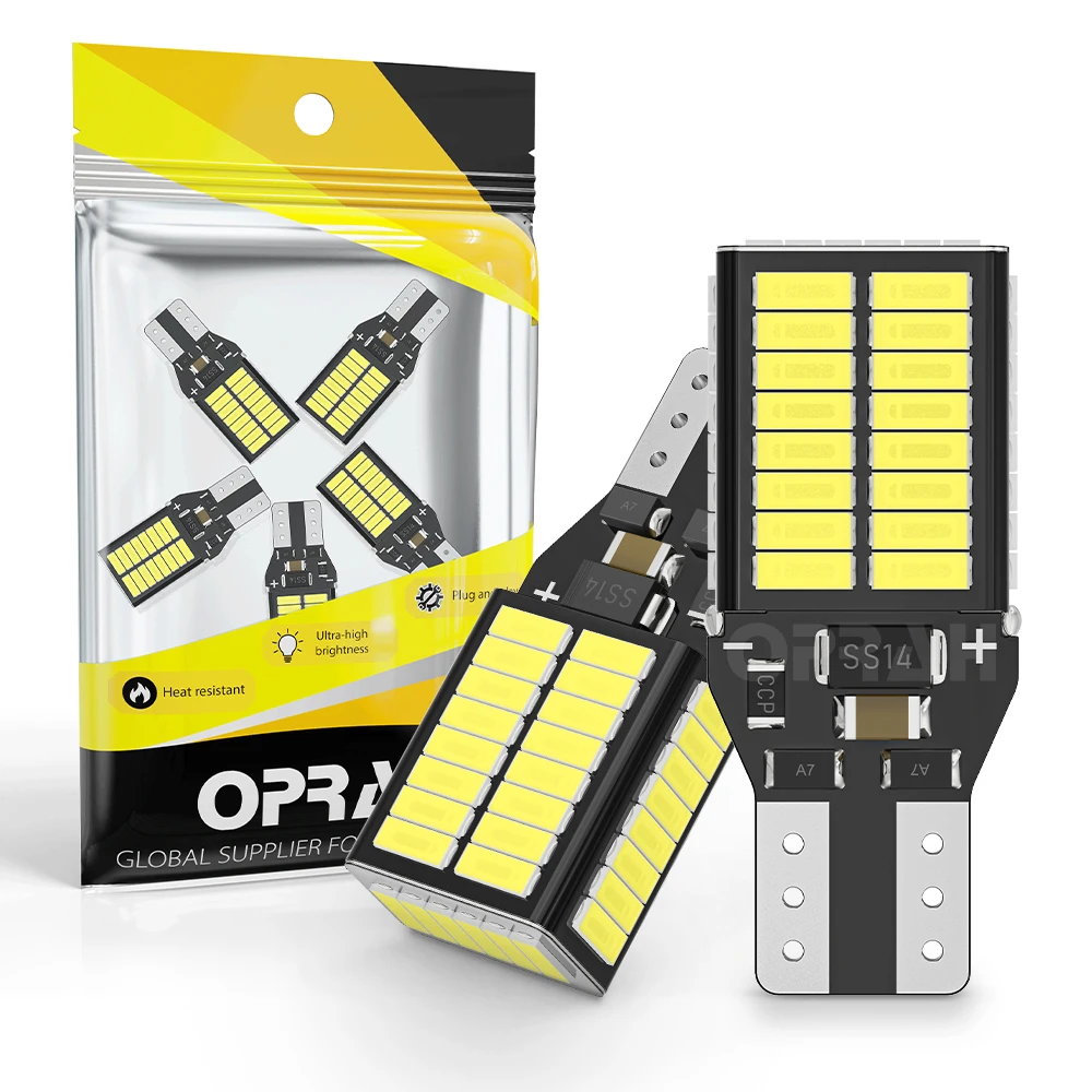 Oprah 2pcs Super Bright W16W LED Canbus T15 Car Lights Canbus No Error 4014SMD For Tail Signal Lamp Backup Reverse Lighting 12V
Oprah 2pcs Super Bright W16W LED Canbus T15 Car Lights Canbus No Error 4014SMD For Tail Signal Lamp Backup Reverse Lighting 12V