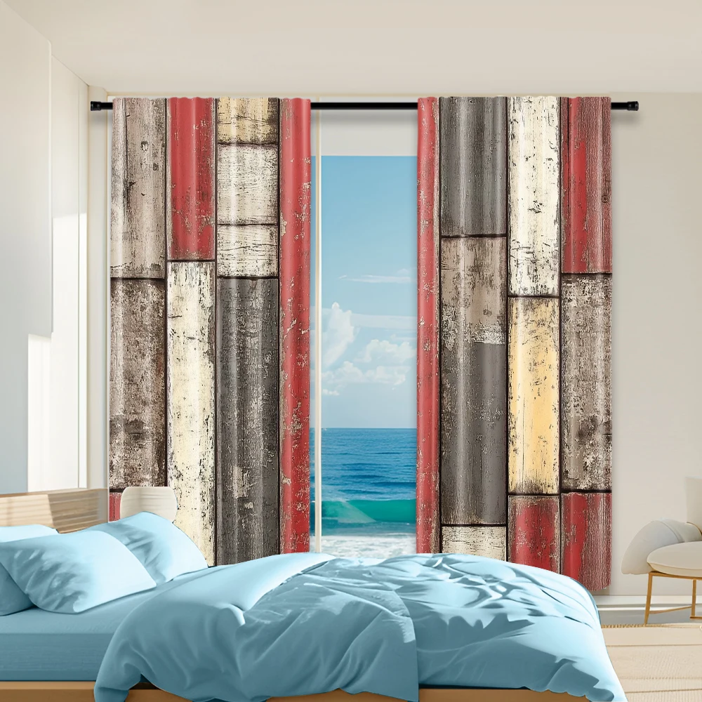 2 pcs, versatile polyester transparent curtains for home decoration Vintage red yellow brown cracked wood grain pattern for use
2 pcs, versatile polyester transparent curtains for home decoration Vintage red yellow brown cracked wood grain pattern for use