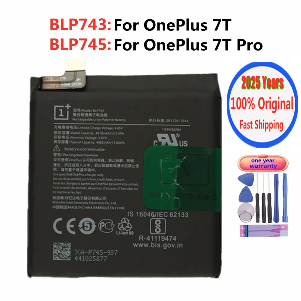 2025 Years BLP743 BLP745 Original Phone Battery For Oneplus 7T / 7T Pro One Plus 7T / 7T Pro 7TPro Battery Bateria Fast Shipping
2025 Years BLP743 BLP745 Original Phone Battery For Oneplus 7T / 7T Pro One Plus 7T / 7T Pro 7TPro Battery Bateria Fast Shipping