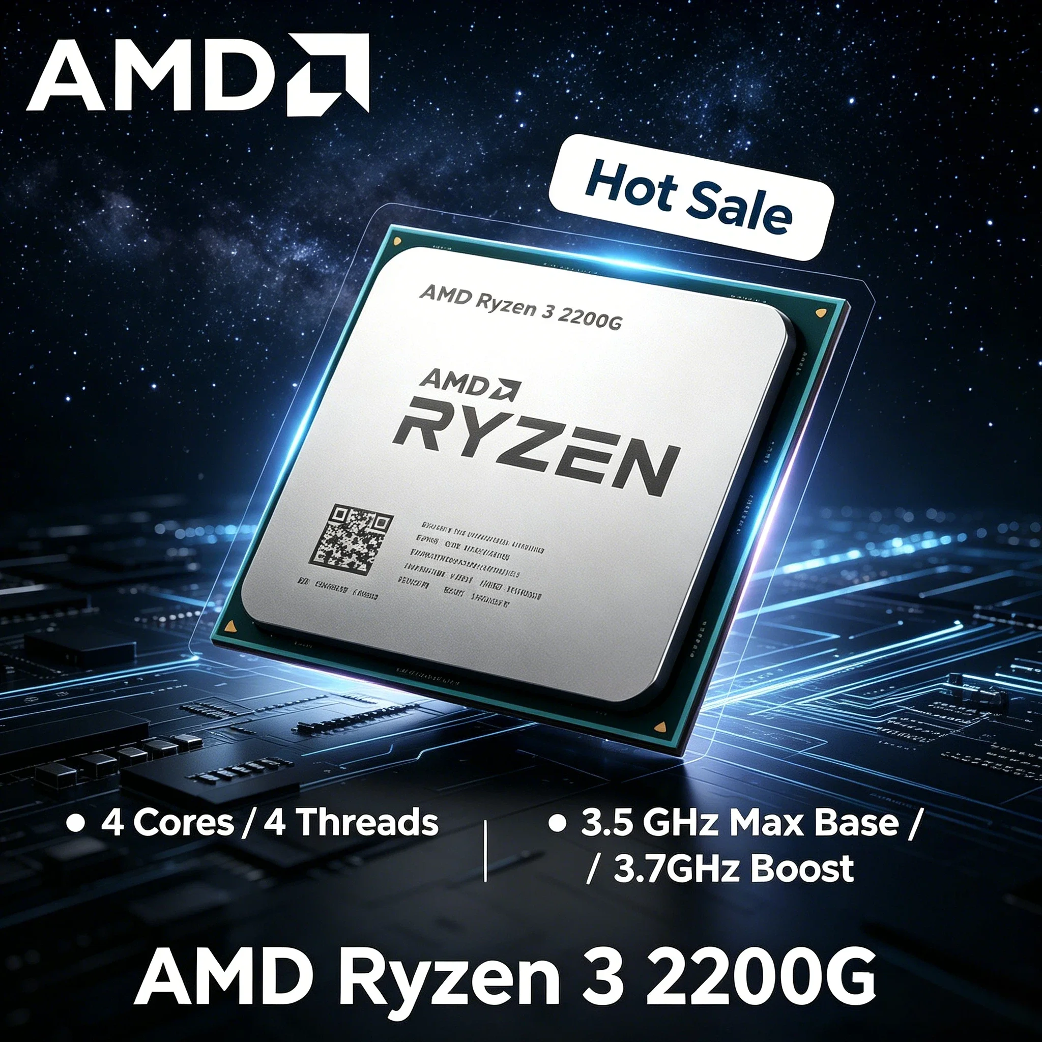 AMD Ryzen 3 2200G R3 2200G 3.5GHz Base 3.7GHz Boost 4 Core 4 Thread CPU Processor Socket AM4 14nm Vega 8 Graphics Tray Pro
AMD Ryzen 3 2200G R3 2200G 3.5GHz Base 3.7GHz Boost 4 Core 4 Thread CPU Processor Socket AM4 14nm Vega 8 Graphics Tray Pro