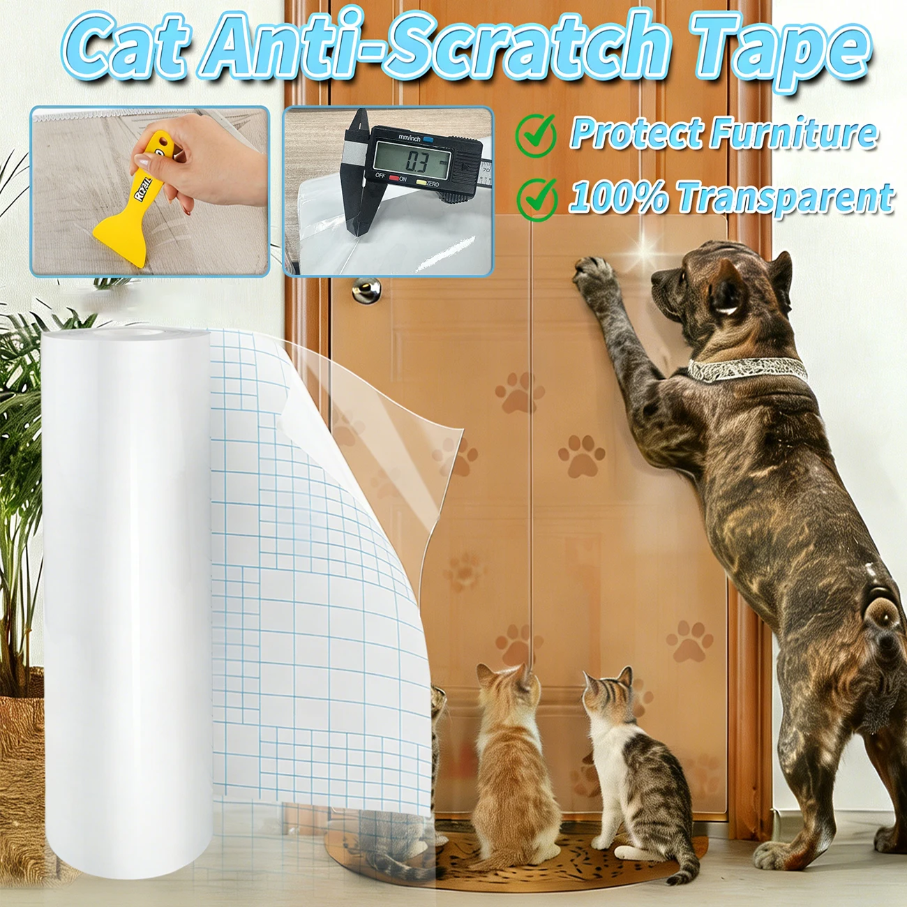 Anti Cat Scratch Tape Furniture Protective Cover Peelable Transparent Self-Adhesive Anti Scratch Furniture Door Wall Sticker
Anti Cat Scratch Tape Furniture Protective Cover Peelable Transparent Self-Adhesive Anti Scratch Furniture Door Wall Sticker