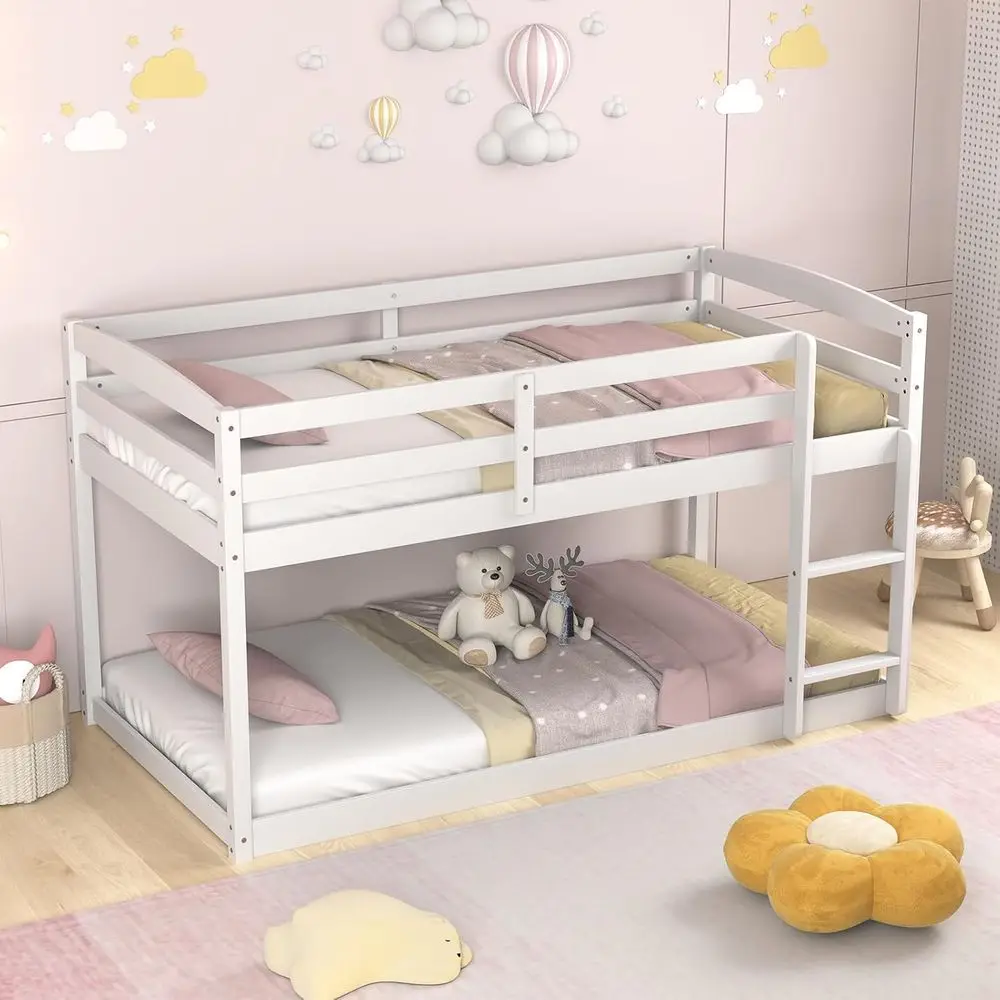 EXPERT Bunk Bed Twin Over Twin, Low Wood Bunk Bed Frame w Safety Guardrails, Ladder amp Slats, Floor Platform Twin Bunk Beds fo
EXPERT Bunk Bed Twin Over Twin, Low Wood Bunk Bed Frame w Safety Guardrails, Ladder amp Slats, Floor Platform Twin Bunk Beds fo