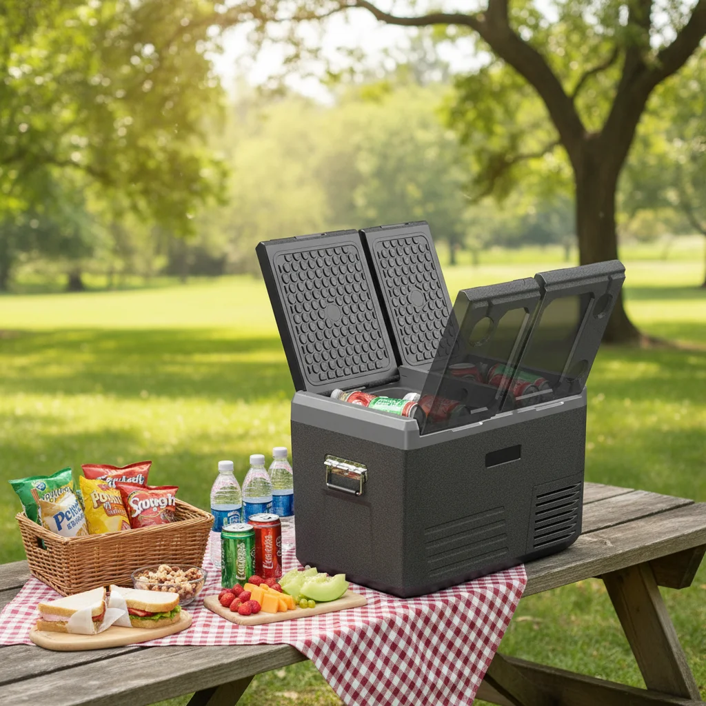 55L 12V Portable Fridge Freezer Solar Powered Compressor Cooling China Factory Car Refrigerator Dual Cold Hot
55L 12V Portable Fridge Freezer Solar Powered Compressor Cooling China Factory Car Refrigerator Dual Cold Hot