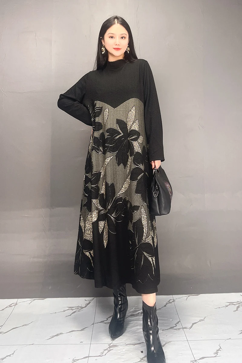 2024 Autumn New Elegant Printed Loose Stand Collar Long Dresses Women Fashion Long Sleeve Dress Wholesale J461
2024 Autumn New Elegant Printed Loose Stand Collar Long Dresses Women Fashion Long Sleeve Dress Wholesale J461
