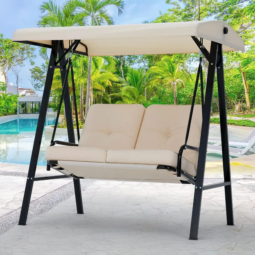 2-Seat Outdoor Patio Swing Chair with Adjustable Canopy,Porch Swings Chairs for Adult,Outside Swing Bench with Removable Cushion
2-Seat Outdoor Patio Swing Chair with Adjustable Canopy,Porch Swings Chairs for Adult,Outside Swing Bench with Removable Cushion