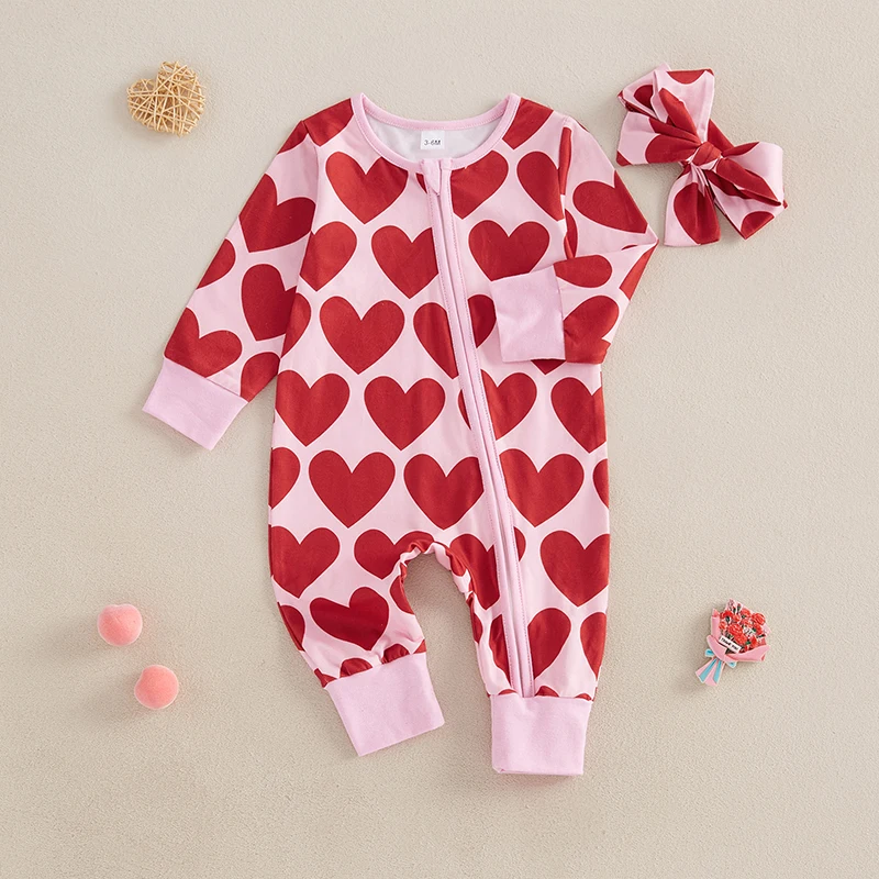 2024-09-06 Lioraitiin Baby Girl Heart Romper Zipper Front Round Neck Long Sleeve Full Length Jumpsuit with Headband Clothes
2024-09-06 Lioraitiin Baby Girl Heart Romper Zipper Front Round Neck Long Sleeve Full Length Jumpsuit with Headband Clothes