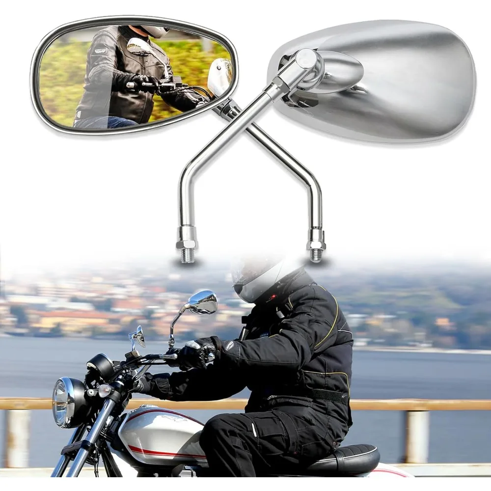 Chrome 10MM Motorcycle Mirror Universal Motorcycle Rear View Side Mirrors Compatible with Street Bike Scooter Cruiser Touring C
Chrome 10MM Motorcycle Mirror Universal Motorcycle Rear View Side Mirrors Compatible with Street Bike Scooter Cruiser Touring C