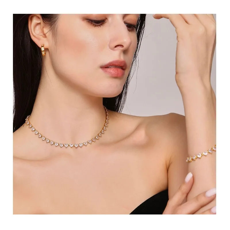 Seattle Fashion New Love Heart-shaped Zircon Collarbone Chain Necklace Niche Women's Jewelry Set
Seattle Fashion New Love Heart-shaped Zircon Collarbone Chain Necklace Niche Women's Jewelry Set