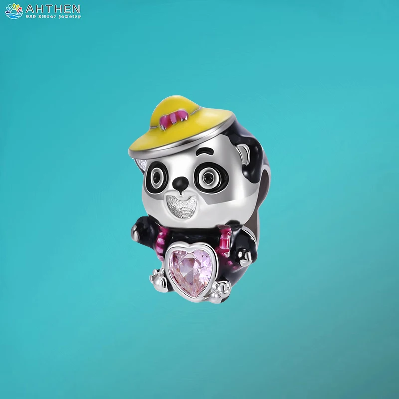 Ahthen 925 Sterling Silver Beads Cute Panda Beads with Pink Charm fit Snake Chain Bracelets Necklaces for Women Jewelry Making
Ahthen 925 Sterling Silver Beads Cute Panda Beads with Pink Charm fit Snake Chain Bracelets Necklaces for Women Jewelry Making