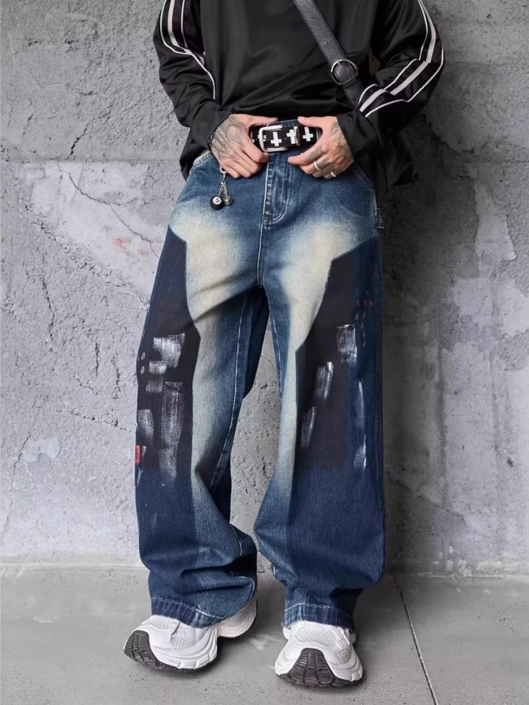 2025 американские ретро Y2K модные потертые синие мешковатые джинсы с принтом граффити, брюки для мужчин, одежда, прямые свободные джинсовые брюки
2025 американские ретро Y2K модные потертые синие мешковатые джинсы с принтом граффити, брюки для мужчин, одежда, прямые свободные джинсовые брюки
