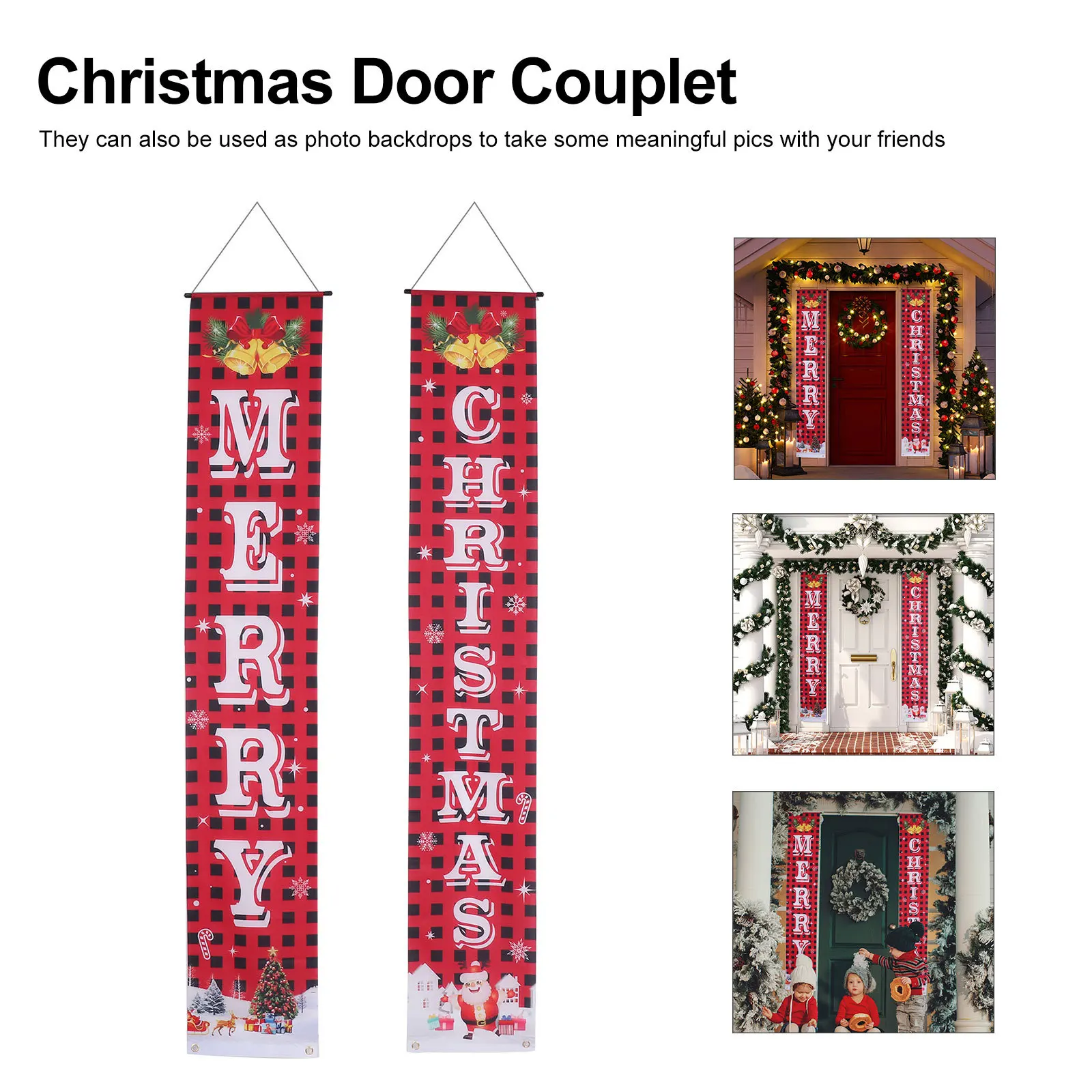 1Set Christmas Door Curtain Hanging Banners Festive Couplets Bright Colorful Christmas Porch Sign Indoor Outdoor Holiday
1Set Christmas Door Curtain Hanging Banners Festive Couplets Bright Colorful Christmas Porch Sign Indoor Outdoor Holiday