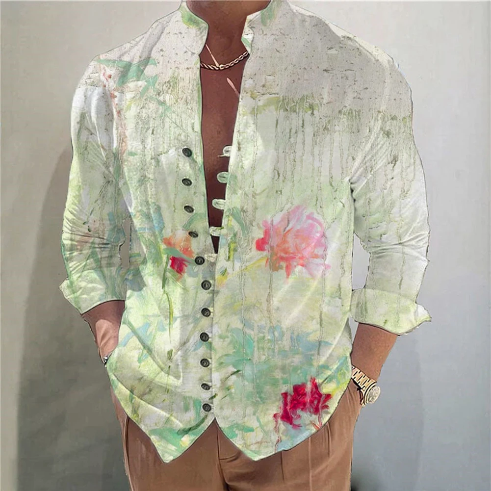 Spring Summer Autumn Shirt Tops Casual Button Down Comfortable Long Sleeve Loose Men Retro Flower Print V-neck
Spring Summer Autumn Shirt Tops Casual Button Down Comfortable Long Sleeve Loose Men Retro Flower Print V-neck