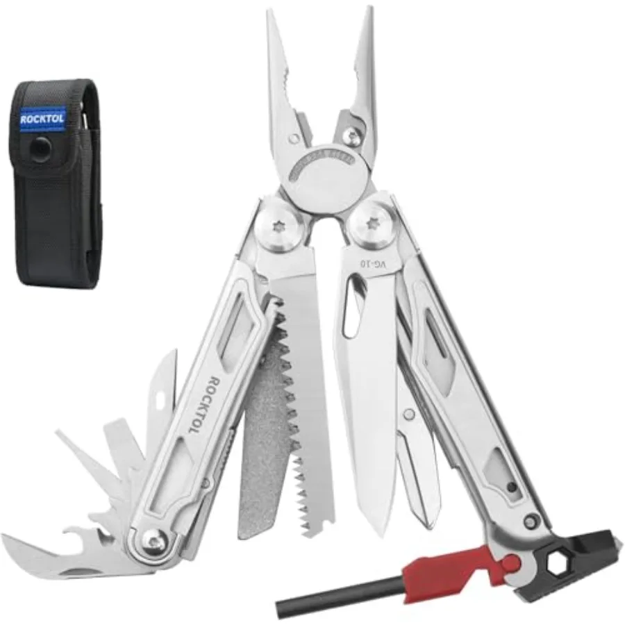 Multitool SK04 VG-10 Blade 22-in-1 Multi-tool Pliers with Fire Starter Emergency Whistle Glass Breaker Safety Locking and Nylon
Multitool SK04 VG-10 Blade 22-in-1 Multi-tool Pliers with Fire Starter Emergency Whistle Glass Breaker Safety Locking and Nylon