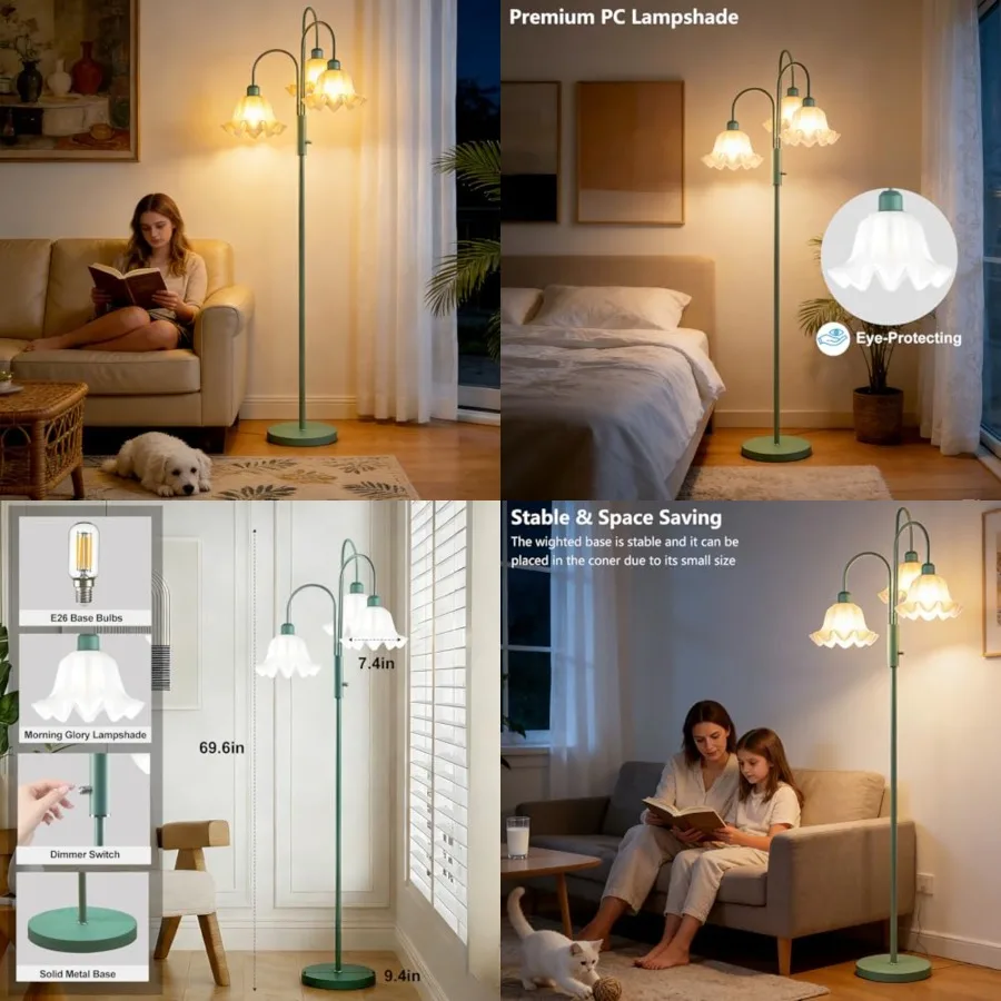 70IN Flower Floor Lamp for Living Room, 3 Light Dimmable Tree Floor Lamps with Bulb Included for Wedding/Party, Unique Floral T
70IN Flower Floor Lamp for Living Room, 3 Light Dimmable Tree Floor Lamps with Bulb Included for Wedding/Party, Unique Floral T