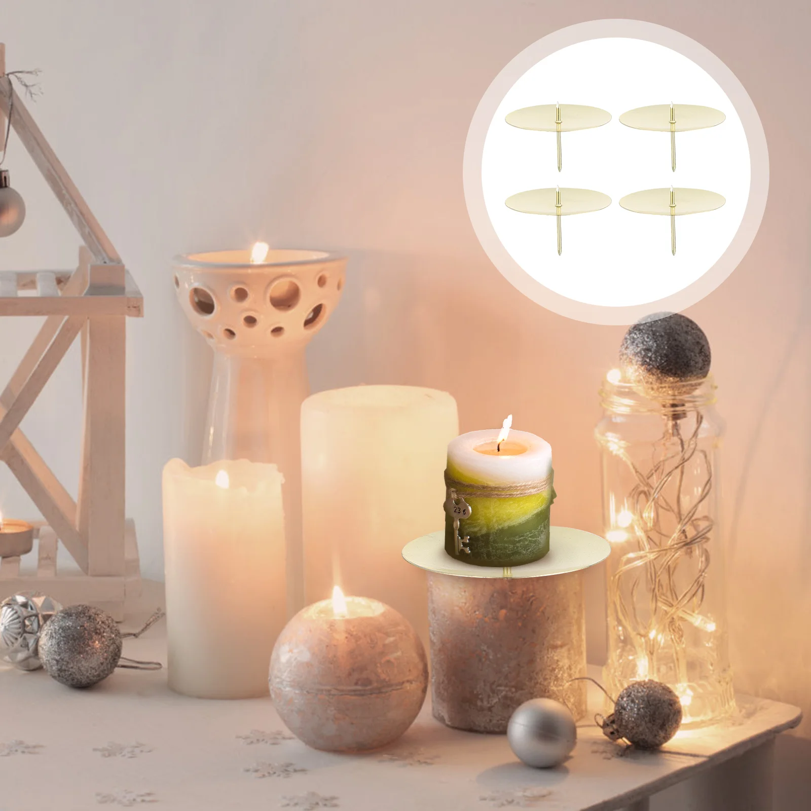 10 Pcs Metal Holder Candlestick Decorations Fix Fixing Accessories Desktop Child
10 Pcs Metal Holder Candlestick Decorations Fix Fixing Accessories Desktop Child