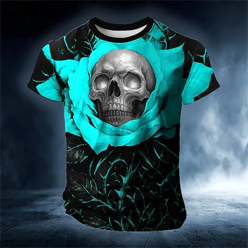 3D Print Rose Skull Print Summer Men's T-shirt Loose Top Casual Round Neck Short Sleeve Fashion Sports Casual Fashion T-shirt
3D Print Rose Skull Print Summer Men's T-shirt Loose Top Casual Round Neck Short Sleeve Fashion Sports Casual Fashion T-shirt